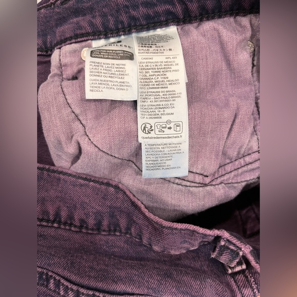 Levi’s 512 vintage Y2K purple Acid Wash slim denim jeans 36W - Picture 7 of 9